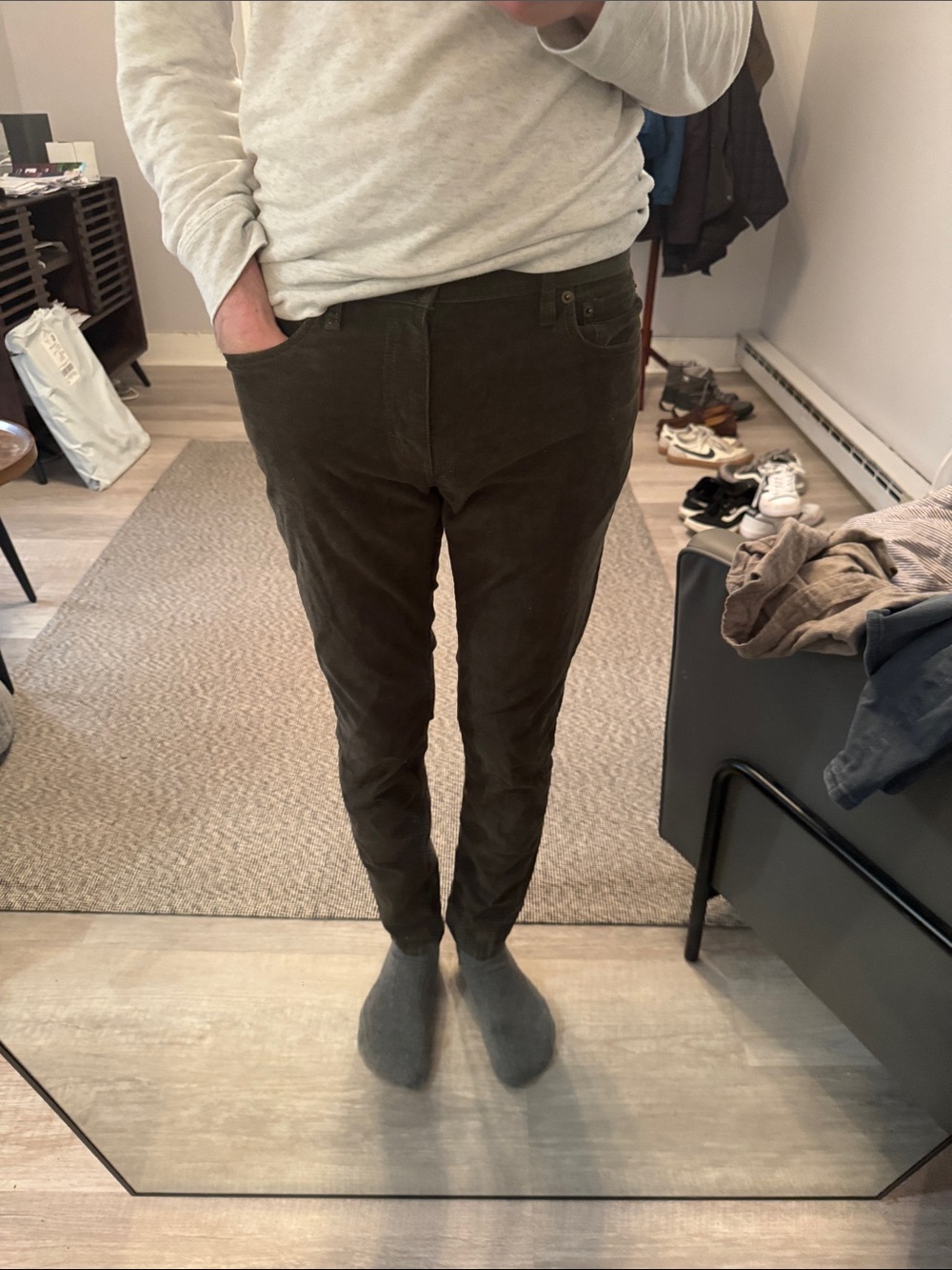 J. Crew Olive Green Corduroy Slim Pants